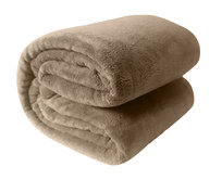 Miękki koc pled narzuta 150x200 cm beżowy