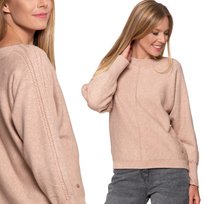 Miękki Sweter Damski O Luźnym Kroju I Obniżonej Lini Ramion Moraj L/Xl Brown