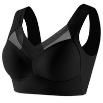 Miękki Wygodny Biustonosz Bezszwowy Stanik Sportowy Fitness Top Czarny S 36