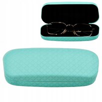 Miętowe ETUI NA OKULARY na zatrzask korekcyjne Futerał Pokrowiec SOLIDNY