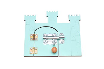 Miętowy zamek do tablicy manipulacyjnej z otwieranymi drzwiami - Zabawki Sensoryczne