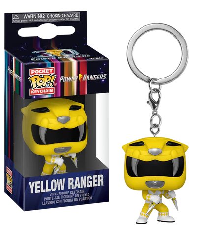 Power Rangers Key Chain mighty morphin power ranger 30th - pocket pop keychains -yellow ranger ...