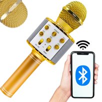 Mikrofon bezprzewodowy bluetooth głośnik karaoke okrągły z etui różne tryby