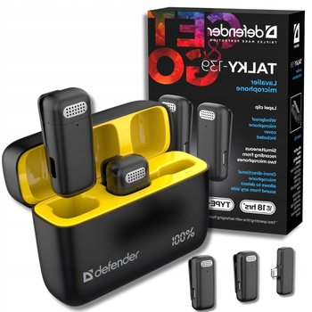 Mikrofon BEZPRZEWODOWY krawatowy do telefonu IPHONA ANDROID komputera USB-C - Defender