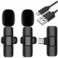 MIKROFON BEZPRZEWODOWY KRAWATOWY POJEMNOŚCIOWY (ZESTAW 2 szt.) USB-C KLIPS Revento