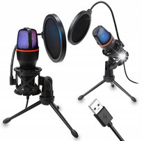 Mikrofon Do Komputera PC POJEMNOŚCIOWY USB LED RGB Inna marka