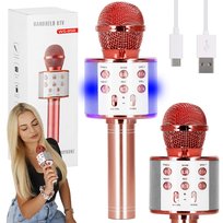 Mikrofon Do Śpiewania Dla Dzieci Bezprzewodowy Z Głośnikiem Bluetooth Karaoke Różowy