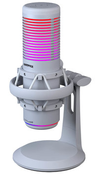 Mikrofon gamingowy do komputera dla gracza/do podcastów Rampage Bemol RGB USB-C biały - Rampage