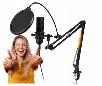 MIKROFON GAMINGOWY STUDYJNY NA USB STATYW JACK POJEMNOŚCIOWY UCHWYT FILTR - Inny producent