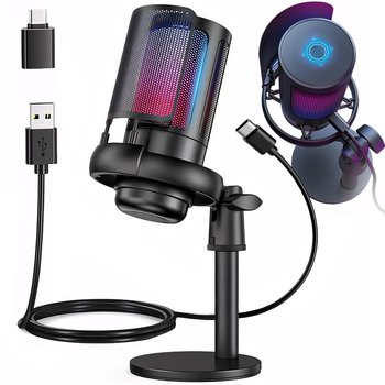 MIKROFON GAMINGOWY USB DO KOMPUTERA POP-FILTER POJEMNOŚCIOWY FUNKCJA WYCISZ