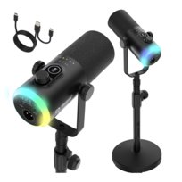 Mikrofon komputerowy studyjny USB XLR RGB czarny Mozos