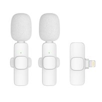 Mikrofon krawatowy bezprzewodowy Lightning podwójny (2 w zestawie) K1 biały