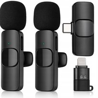 MIKROFON NA KLIP BEZPRZEWODOWY K9 DO IPHONE IOS ANDROID TYP-C LIGHTNING X2