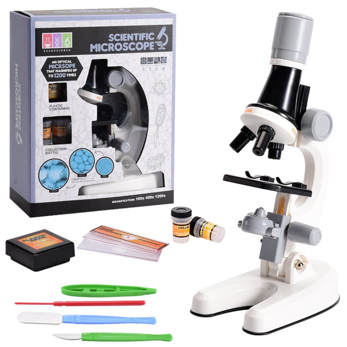 Mikroskop dla dzieci Zestaw Edukacyjny 1200x - Madej | Sklep EMPIK.COM