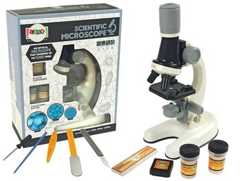 Mikroskop Dziecięcy Zestaw Edukacyjny Biały - Lean Toys