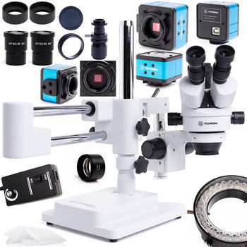 Mikroskop Stereoskopowy Optyczny 10HW Regulowane Oświetlenie 56x LED Obiektyw 0,5 Kamera Techrebal T250 Monitor 10' - Techrebal