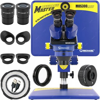 MIKROSKOP STEREOSKOPOWY TRINOKULAROWY MECHANIC MOS300-B11 6-45x + MCN 0,4x - Inny producent