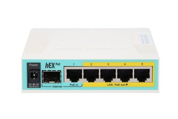 MikroTik hEX PoE Router 5x RJ45 1000Mb/s, 1x SFP, 1x USB - MikroTik
