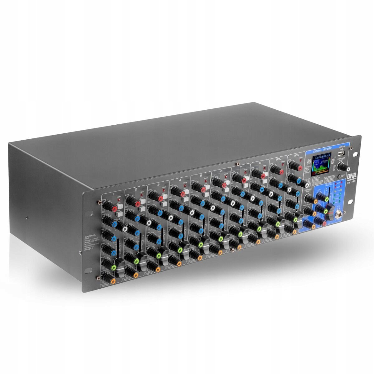 Dspbr Rack MIKSER ANALOGOWY RACK RM12 FX BLUETOOTH DSP EQ MP3 PHANTOM 12 KANAŁÓW ...