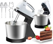 MIKSER RĘCZNY ROBOT KUCHENNY + 4 KOŃCÓWKI DUŻA MISA STOJAK 7 BIEGÓW 100W PrzyPas