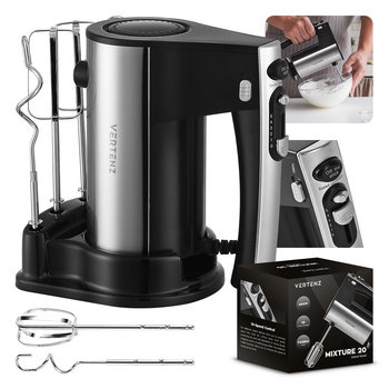 Mikser Vertenz Mixture 20, 10 prędkości, stalowe haki i mieszadła, 4 końcówki, ergonomiczna rączka, system chłodzenia - Vertenz