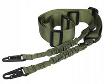 Mil-Tec, Pas nośny, Zawieszenie 2 punktowe BUNGEE, Olive Mil-Tec
