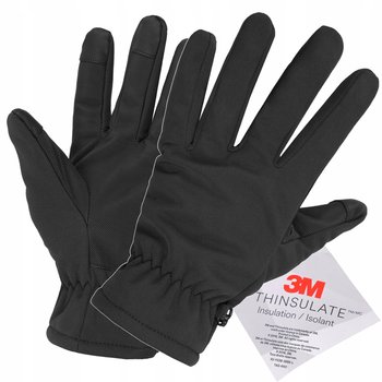 Mil-Tec Rękawice Rękawiczki Zimowe Softshell Thinsulate Do Ekranów Dotykowych Czarne M - Mil-Tec