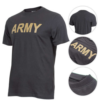 Mil-Tec T-Shirt z Nadrukiem Army Czarny - S - Mil-Tec