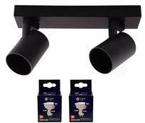 MiLAGRO oprawa Volf Spot czarny lampa kinkiet + 2 x żarówka LED 6,5W ciepła
