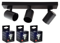 MiLAGRO oprawa Volf Spot czarny lampa kinkiet + 3 x żarówka LED 1,5W CIEPŁA
