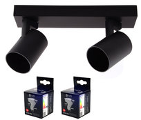 MiLAGRO oprawa Volf Spot czarny lampa kinkiet + żarówki LED 1,5W NEUTRALNA