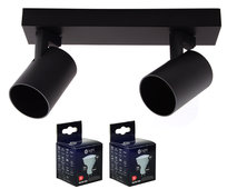 MiLAGRO oprawa Volf Spot czarny lampa kinkiet + żarówki LED 5W barwa CIEPŁA