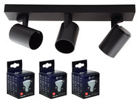 MiLAGRO oprawa Volf Spot czarny lampa kinkiet + żarówki LED 5W barwa CIEPŁA