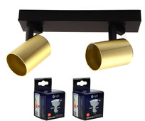 MiLAGRO oprawa Volf Spot złoty lampa kinkiet + 2 x żarówka LED 6,5W  barwa ZIMNA