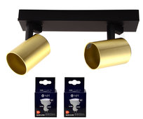 MiLAGRO oprawa Volf Spot złoty lampa kinkiet + żarówki LED 6,5W barwa NEUTRALNA