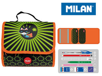 Milan, multipiórnik z 2 piórnikami, Super Heroes, czarno-zielony - Milan