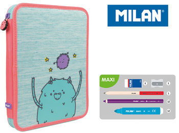 Milan, piórnik 1-poziomowy, Mimo, różowy - Milan