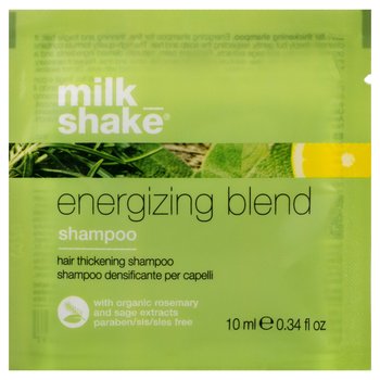 Milk Shake, Energizing Blend, Szampon do włosów słabych, delikatnych, łamliwych i wypadających z pantenolem, szałwią, 10 ml  - Milk Shake