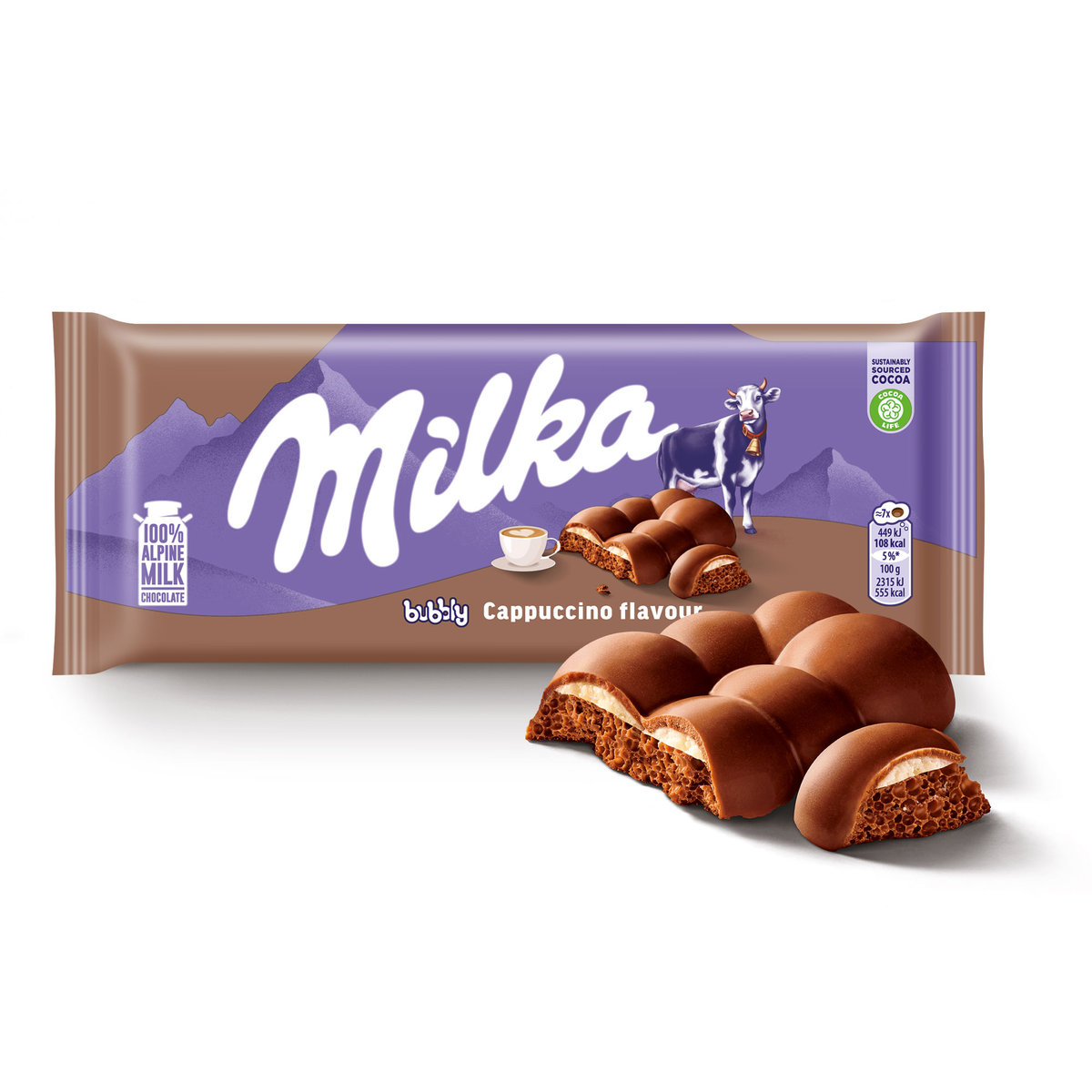 Milka Bubbly cappuccino 97 g czekolada mleczna tabliczka - Inna