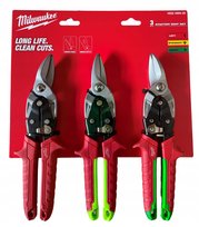Milwaukee Nożyce do blachy zestaw 3 szt. Prawe, Proste, Lewe 4932499020
