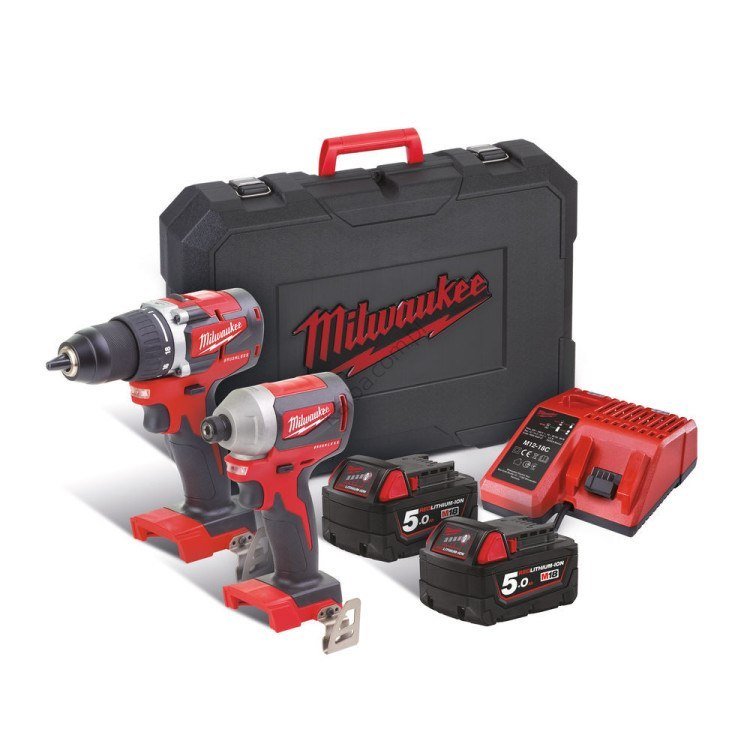 MILWAUKEE, Zestaw Wkrętarka+Zakrętarka M18 Cblpp2B-502C 2*5.0Ah