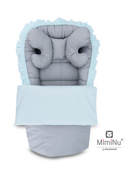 MimiNu by Kieczmerski, Kokon niemowlęcy/Poduszeczka stabilizująca główkę/Kołderka, Szary, zestaw - MimiNu by Kieczmerski