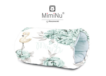 MimiNu by Kieczmerski, Mufka do karmienia i noszenia dziecka, peonie, biało-miętowa - MimiNu by Kieczmerski