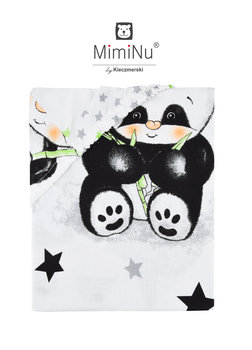MimiNu by Kieczmerski, Prześcieradło, Panda, Biały/Szary, 60x120 cm - MimiNu by Kieczmerski
