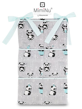 MimiNu by Kieczmerski, Przybornik pionowy, Bawełna, Panda Happy Day, Miętowy, 40x70 cm - MimiNu by Kieczmerski