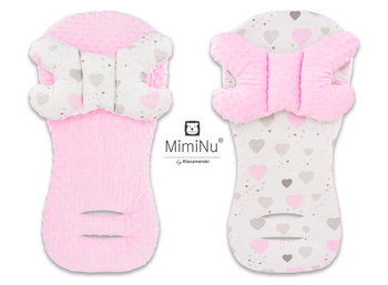 MimiNu by Kieczmerski, Wkładka do fotelika samochodowego z poduszeczką, dwustronna, Motylek, Różowy - MimiNu by Kieczmerski