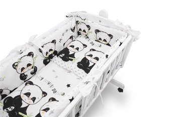 MimiNu, Pościel niemowlęca do kołyski, 5 elementowa, Panda, Bawełna - MiMiNu