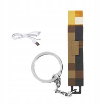 Minecraft Brelok Mini Lampka Latarka Led Usb Pochodnia Zabawka Prezent Inna marka