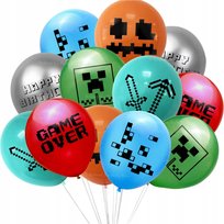 Minecraft Zestaw Balonów 13 szt Happy Birthday Game Over Greenzone