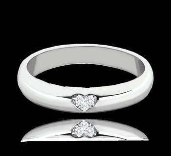 MINET+ Srebrny pierścien ślubny z białymi cyrkoniami rozmiar 13 - Inna marka